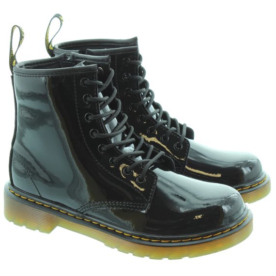 DR MARTENS Kids 1460 Boots in Black Patent