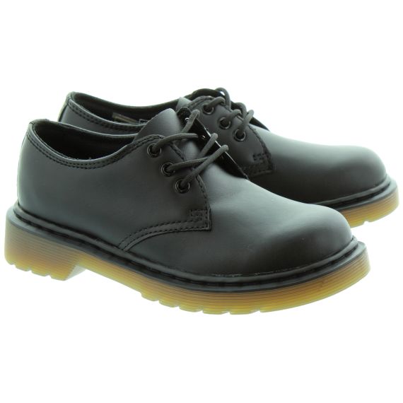DR MARTENS Kids Everley 1461 Y Lace Up Shoes in Black