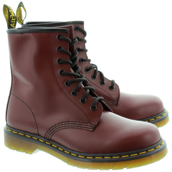 DR MARTENS Leather 1460 8 Eyelet Boots in Cherry