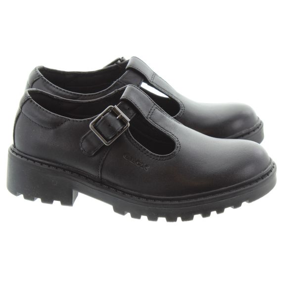 GEOX Casey T Bar Shoes In Black
