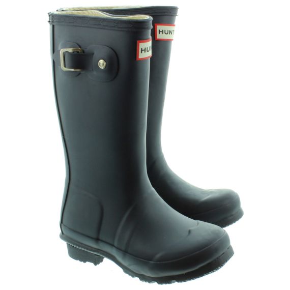 HUNTER Kids Rubber Young Hunter Wellingtons in Navy