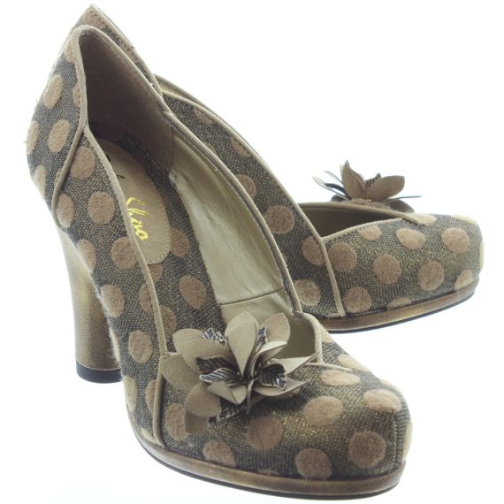 RUBY_SHOO Ladies Charlie Flower Shoes In Gold