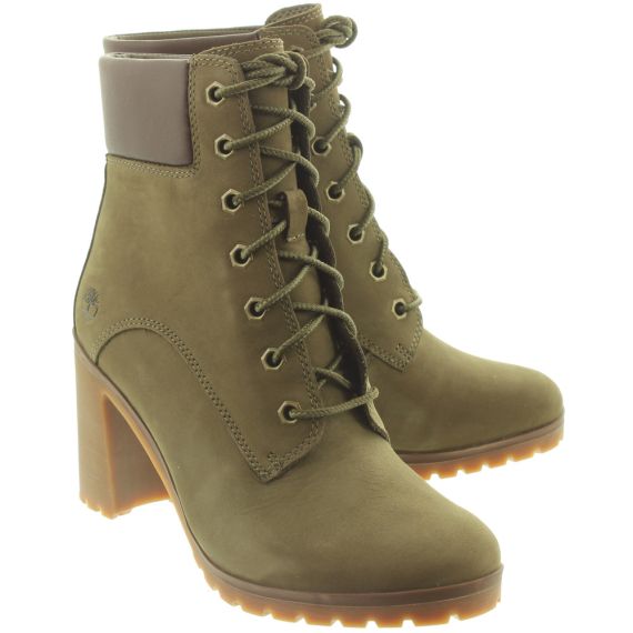 TIMBERLAND Ladies Allington Heeled Boots In Olive
