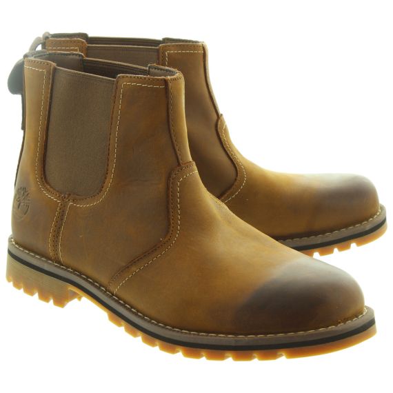Timberland Mens Larchmont Chelsea Boots Light Brown in Brown