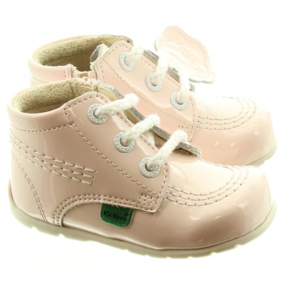 KICKERS Kick Hi Zip Baby Boots In Light Pink