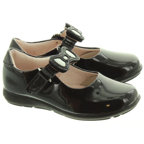LELLI KELLY Kids LK8800 F Width Bow Colourissima Shoes In Black Patent