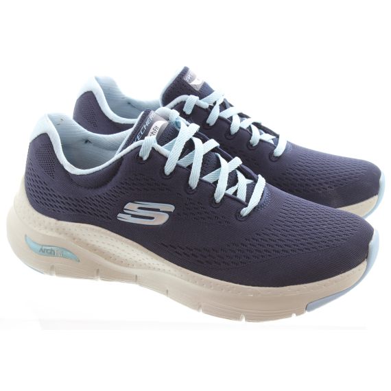 SKECHERS Ladies 149057 Arch Fit trainers In Navy And Light Blue