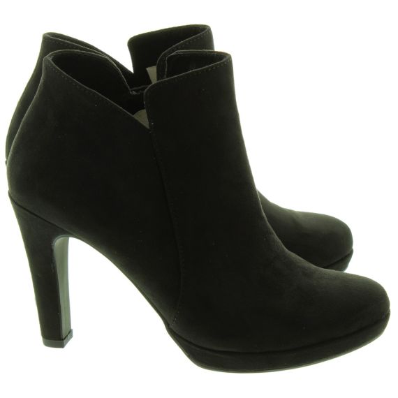 TAMARIS Ladies 25316 Heeled Ankle Boots In Black