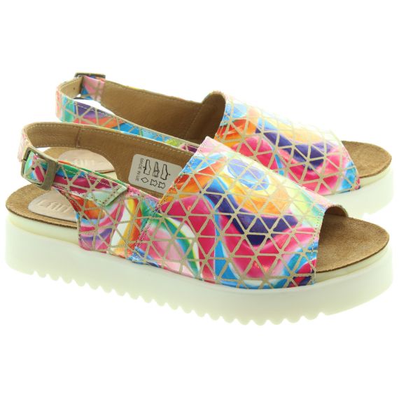 multi coloured flat sandals uk