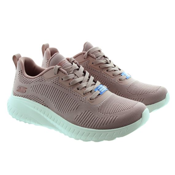 SKECHERS Ladies Machine Washable Bobs Squad Chaos Trainers In Blush