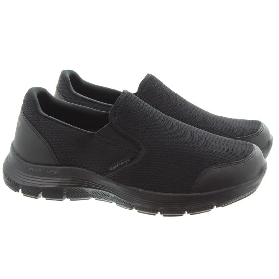SKECHERS Mens 232230 Flex Advantage Slip On Shoes In All Black