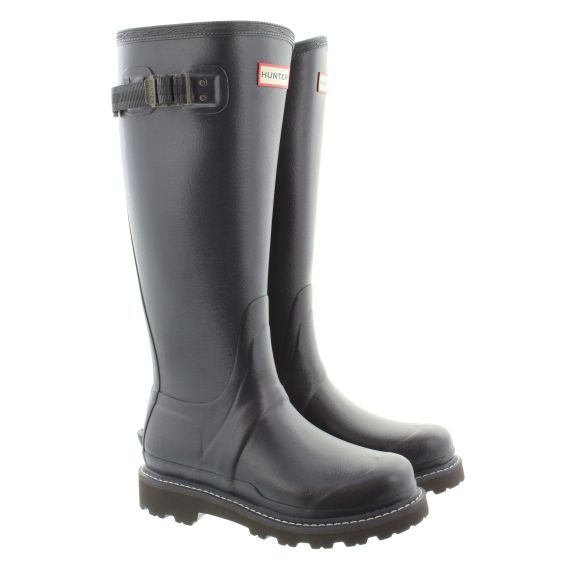 HUNTER Womens Balmoral Tall Wellies In Navy