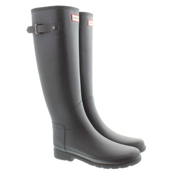 HUNTER Womens Refined Tall Wellies In Black