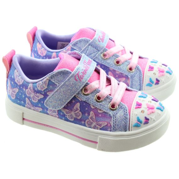 SKECHERS Kids 314813 Twinkle Ombre Flutter Light Up Trainers In Lavender Multi