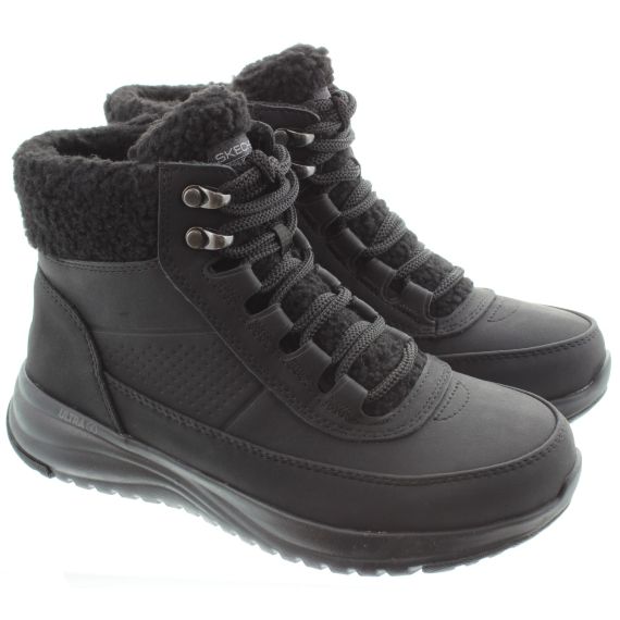 SKECHERS Ladies 144756 Stellar Waterproof Boots In Black 