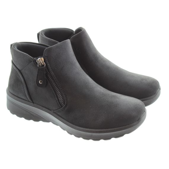 SKECHERS Ladies 158952 Lovely Vibe Ankle Boots In All Black