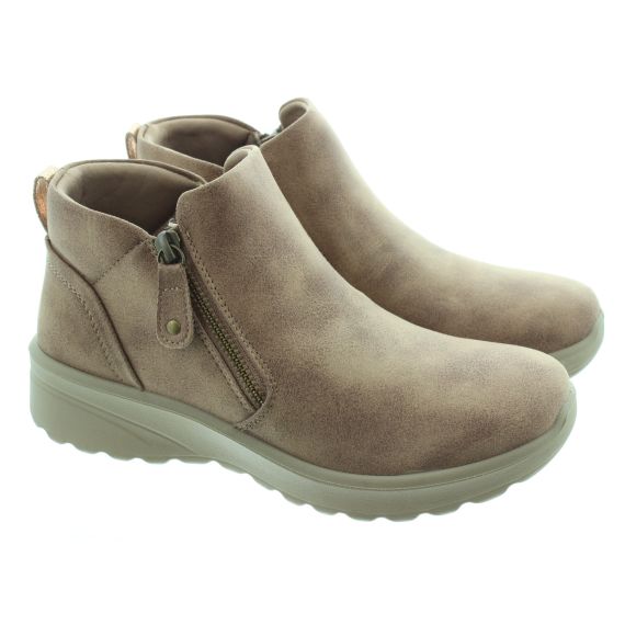 SKECHERS 158952 Ladies Lovely Vibe Vegan Ankle Boots In Mushroom