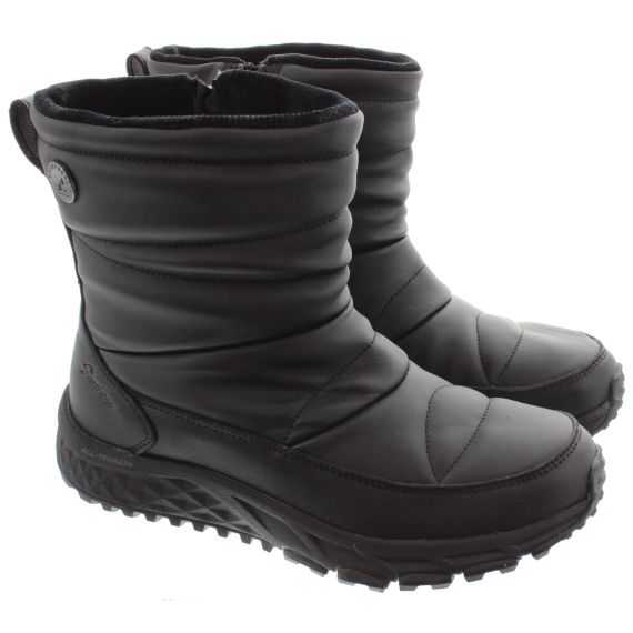 SKECHERS Ladies 167884 Escape Plan Waterproof Boots In Black 