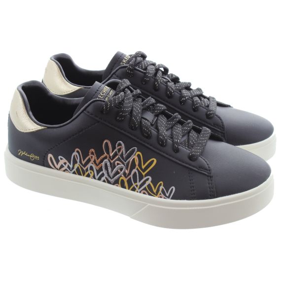 SKECHERS Ladies 185129 JGoldcrown Trainers In Black Multi