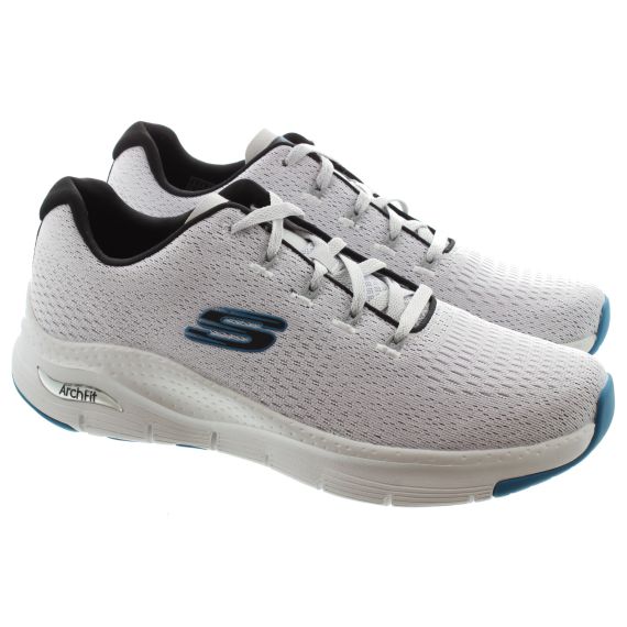 SKECHERS Mens 232601 Arch Fit Trainers In White/ Blue 