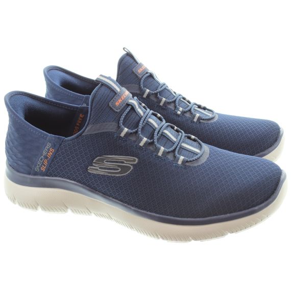 SKECHERS Mens Wide Fit 232457 Slip Ins Trainers In Navy 