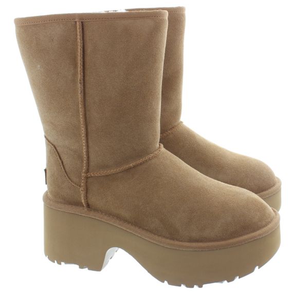 UGG Ladies New Heights Short Boots In Chestnut