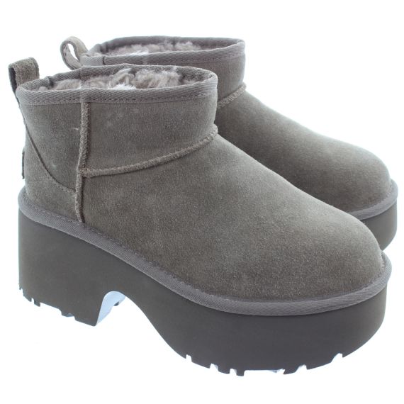 UGG Ladies New Heights Ultra Mini Boots In Hickory