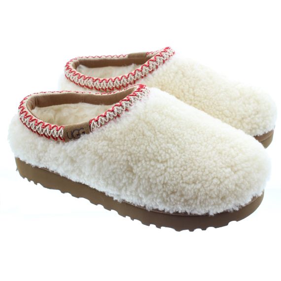 UGG Ladies Tasman Maxi Curly Slippers In Natural 