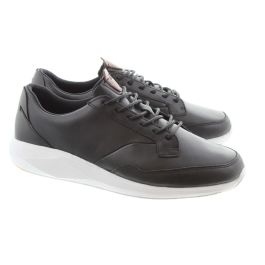 mens black leather trainers