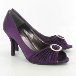 purple peep toe heels